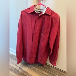 Men’s Tommy hillfiger vintage red button down shirt size medium